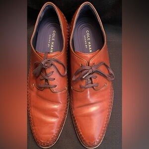 Cole Haan Men's Washington Grand Woven Tan Leather Lace-Up Oxfords Size 13M